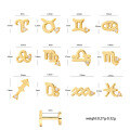 wholesale 925 Sterling Silver Piercing Studs Earrings Twelve Zodiac With Flat Back  For Women-0-1