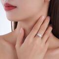 925 Silver Moissanite Mixed-Cut Ring, Fashion Jewelry, Cross-Border Wholesale-0-1