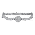 925 Silver Full Moissanite Four-Leaf Clover Bracelet, Women's Minimalist Luxury Design-0-3