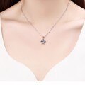 Sterling Silver 1ct Moissanite Four-Leaf Clover Necklace Pendant-0-2