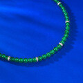 wholesale Silver High Jewelry Icy Imperial Green Chrysoprase Bead Strand 60mm Versatile Full Strand Necklace 40+8-0-2