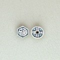 wholesale 925 Sterling Silver Chinese Style Fortune Character "Fu" Attract Wealth and Prosperity Button Bracelet Red Cord DIY Handmade Braided Bracelet Accessories Button Fittings-0-1