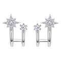 wholesale S925 Sterling Silver Moissanite Eight-Pointed Star Earrings for Women, High-End Fashion Starry Sparkle Ear Accessories Wholesale-0-4