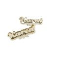 wholesale Metal Double Layer Two-Tone Heart-shaped Minimalist Versatile Personalized Name Earrings-0-4