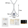 S925 Sterling Silver Moissanite Pendant Necklace, Minimalist Choker-0-5