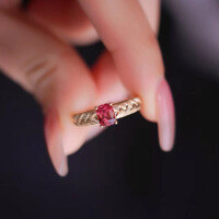 wholesale S925 Sterling Silver Red Elk Full Body Vintage Ring with Retro Brushed Finish, Fashionable and Individualistic Minimalist Women's Band-BZ0361-Gold US size 6