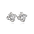 wholesale S925 Sterling Silver Niche Design Instagram Style Rotating Flower Full Diamond Zirconia Earrings Cross-border TEMU Drop Shipping-0-4