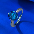 wholesale S925 silver new simulated royal blue 8*10 oval ring for women, simple band engagement ring-0-3