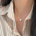 wholesale S925 Sterling Silver Minimalist Heart Pendant Necklace for Women, Small Luxury Fashion Trendy Collarbone Chain in 2024-0-1