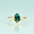 wholesale 14K gold-plated S925 sterling silver emerald nano ring, high-end luxury fashion colored gemstone ring-0-1