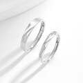 wholesale S925 Sterling Silver Minimalist Moebius Ring Couple Set, Small Luxury Creative Ins Style Matching Bands for 520 Valentine's Day Gift-0-3