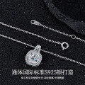 Sterling Silver Moissanite Necklace, Waterdrop Pendant, Light Luxury Design-0-0