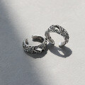wholesale S925 Sterling Silver JF485 Korean Version Ins Indie Design Vintage Distressed Irregular Surface Textured Open Ring-0-1