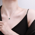 Metal Alloy New Floral Ice-Cut Green Zircon Necklace-0-2