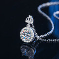 S925 Silver Moissanite Classic Crown Pendant Necklace-0-1
