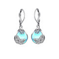 wholesale 925 Sterling Silver Floral Butterfly Earrings for Women, European and American Luxury Advanced Sense Moonstone Ear Clips for Amazon Cross-Border Ear Accessories-0-4