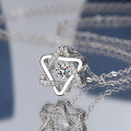 wholesale S925 Sterling Silver Cross-Border Moissanite Hexagonal Star Pendant with a Dynamic Chain for Women, Minimalist and Luxe Style Design, Direct from the Manufacturer-0-1