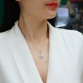 wholesale S925 Silver Cross-Border Fashion Round Full Diamond Extravagant Pendant for Women, Light Luxury High-End D Color Moissanite Necklace Wholesale-0-3