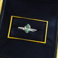 wholesale S925 Silver ZHUO ZHI FAN Jewelry Live Stream Collection Ins Style Daily Wear Versatile 6*8mm Tourmaline Green Oval-Cut Ring-0-2