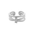 wholesale S925 Sterling Silver Korean Version Ins Minimalist Design Multi-Layer Wrapped Knot Adjustable Open Ring for Women-0-5