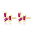 wholesale S925 Sterling Silver Geometric Zircon Stud Earrings, High-End Ins Style Minimalist Earrings for Daily Wear-0-8