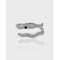 wholesale S925 Sterling Silver Korean Ins Original Design Squid Tentacle Series Textured Inlaid Diamond Open Ring for Women-0-0