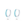 wholesale 925 Sterling Silver Light Luxury Circle Earrings With Colorful Zircon, Cross-border Hot-selling Minimalist Earrings For Women And Men-0-24