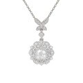 925 Silver Moissanite Butterfly Camellia Pendant-0-3