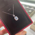 925 Silver 2021 New Aquamarine Natural Topaz Pendant Necklace Women's Light Luxury Design-0-3