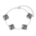 wholesale S925 Silver Four-Leaf Clover Bracelet for Women, Versatile and High-End, Small Luxury Style Four-Flower Silver Hand Jewelry-0-27