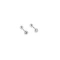 wholesale S925 sterling silver 618-620 Korean version ins geometric irregular oval screw bead twist clasp earrings for women-0-7