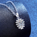 S925 Silver Petal Mini Pearl Moissanite Necklace, Original Design-0-0