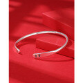 wholesale 999 Pure Silver Peace and Joy Silver Bracelet, Solid Retro Ethnic Style Adjustable Bangle for Girlfriend Gift-0-1
