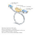 wholesale S925 silver secret garden designer gemstone ring with natural butterfly design and natural topaz-0-4