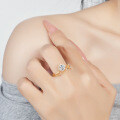S925 Sterling Silver 1ct Moissanite Women's Wedding Branch Asymmetric Ring-0-2