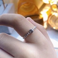 wholesale S925 Sterling Silver Minimalist Smiley Face Ins Style Plain Silver Ring, Fashionable, Unique, Exquisite, Niche Ring for Women's Birthday-Smiley face ring Adjustable opening