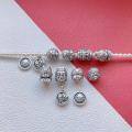 wholesale 999 Sterling Silver Jewelry Components: Engraved with Tsangyang Gyatso's Past and Present Life Separator Beads, Waist Beads, Barrel Beads, and Yellow Jambhala Pendant-0-0