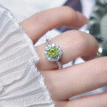 wholesale 925 Sterling Silver New Jewelry High Carbon Diamond Ring, European and American Fashion 60mm Apple Green Ring Band-0-2