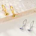 wholesale 925 Silver Hot-Selling Stylish Evil Eye Ear Cuff Earrings Wholesale Trendy Eye Hoop Earrings in Europe and America-0-2