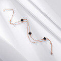 wholesale S925 Sterling Silver Rose Gold Four-Leaf Clover Anklet for Women, Light Luxury Style Anklet Accessory Wholesale-0-2