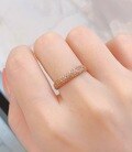 wholesale S925 Sterling Silver Red Elk Full Diamond Ring Women, Minimalist Arc-shaped Niche Luxury High-end Pinky Ring-0-6