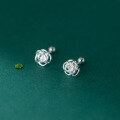 wholesale S925 Silver Nalan Forest-style Minimalist Elegant Openwork Rose Earrings for Women, Unique Spiral Ear Jewelry G9504-0-1