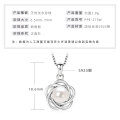 S925 Sterling Silver Geometric Hollow Natural Freshwater Pearl Necklace-0-4