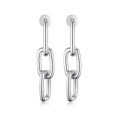 wholesale 925 Sterling Silver Earring Chain Loop Clasp Stud Earrings Polished Surface Ins Light Luxury High-End European and American Pure Silver Earrings for Women-0-4