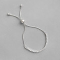 wholesale S925 Sterling Silver SA095 Korean-style Creative and Unique Handmade Snake Bone Chain Zircon Adjustable Bead Bracelet Jewelry-0-0