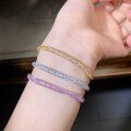 925 Silver Vintage-Style Glittering Chain Bracelet with Full Zirconia-0-2