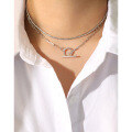 wholesale S925 Sterling Silver 881 Korean Version Ins Small and Unique Design OT Buckle Chain Necklace Women's Collarbone Necklace-0-2