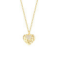 wholesale S925 Sterling Silver Women's Love Heart Texture Necklace With Micro Inlaid Zirconia-0-0