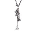 wholesale S925 Sterling Silver Vintage Thai Silver "Money and Flowers" Long Pendant Necklace for Women, Fashionable Euro-American Unique Niche Jewelry-0-4