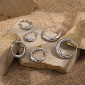 wholesale S925 Sterling Silver Round Smooth Hoop Earrings for Women, Minimalist Style, Small and Unique, Ins High-end Feel, Silver Ear Clasp-0-1